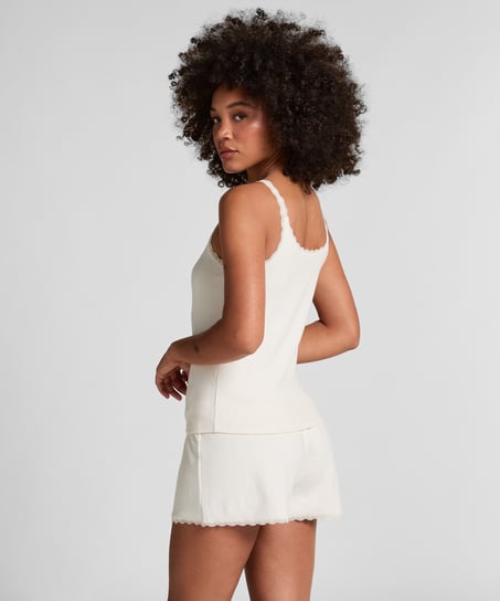 Short Pointelle, Blanc