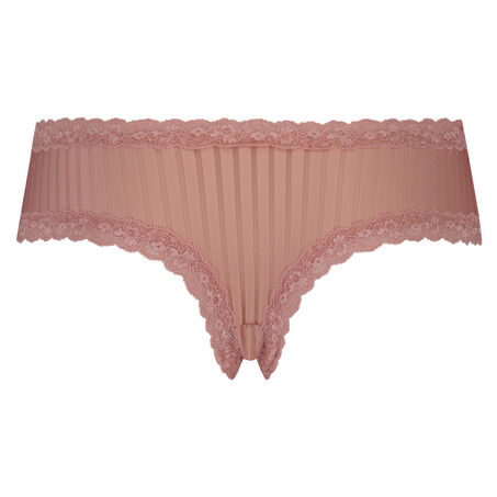 Slip br&eacute;silien V-shape mesh, Rose