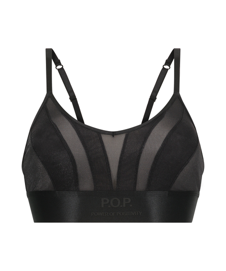 Brassière en maille Glossy, Noir