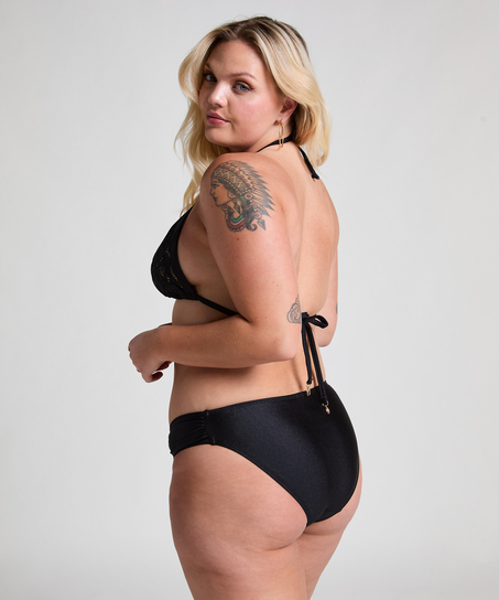 Haut de bikini triangle Boho, Noir
