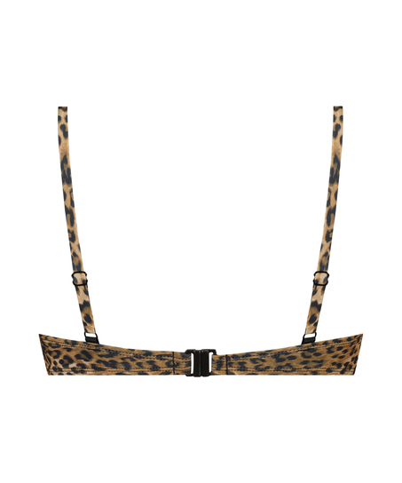 Haut de bikini à armatures préformé Leopard, Marron