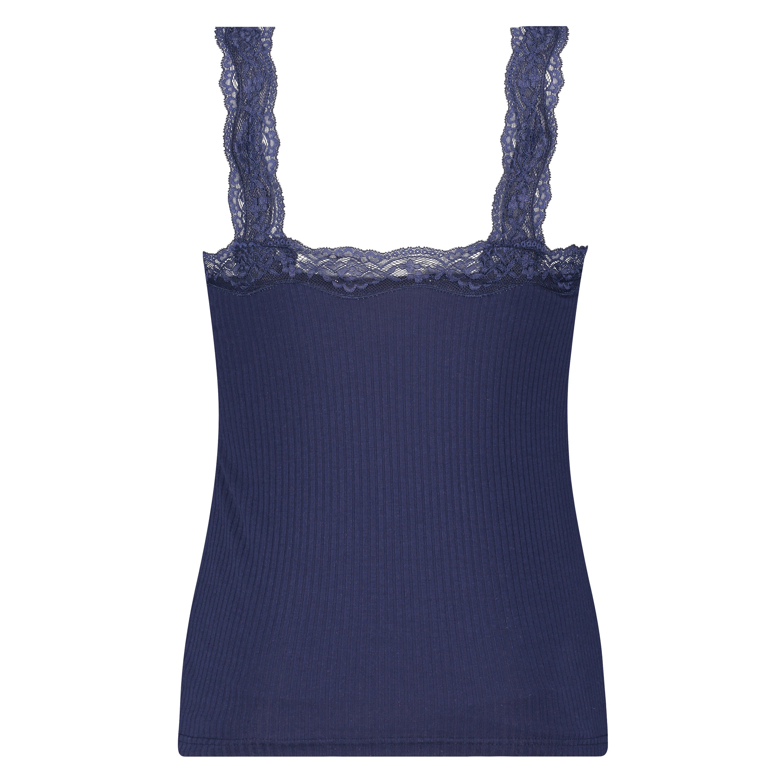 Camisole dentelle Top Rib, Bleu, main