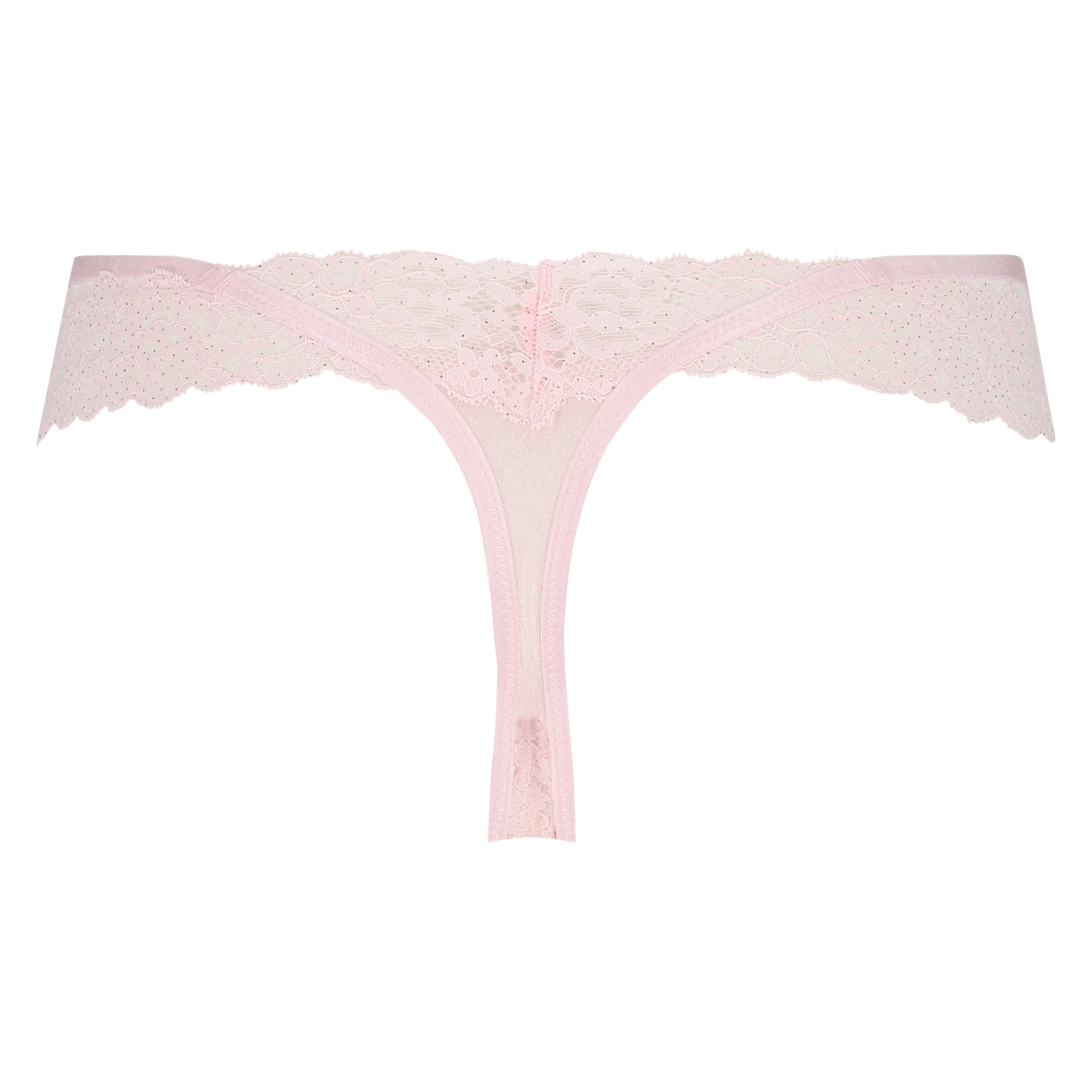 Slip brésilien V-shape taille extra basse Ariel, Rose, main