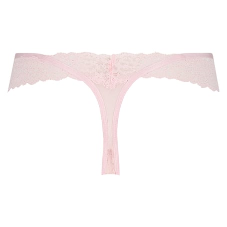 Slip brésilien V-shape taille extra basse Ariel, Rose