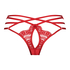 Slip brésilien ouvert taille haute Mitzy, Rouge