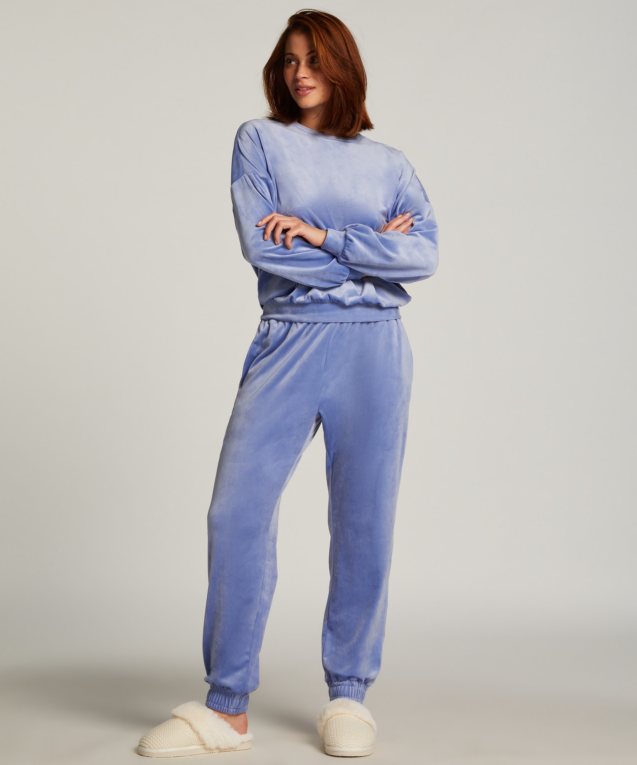 Pantalon de jogging Velours, Bleu, main