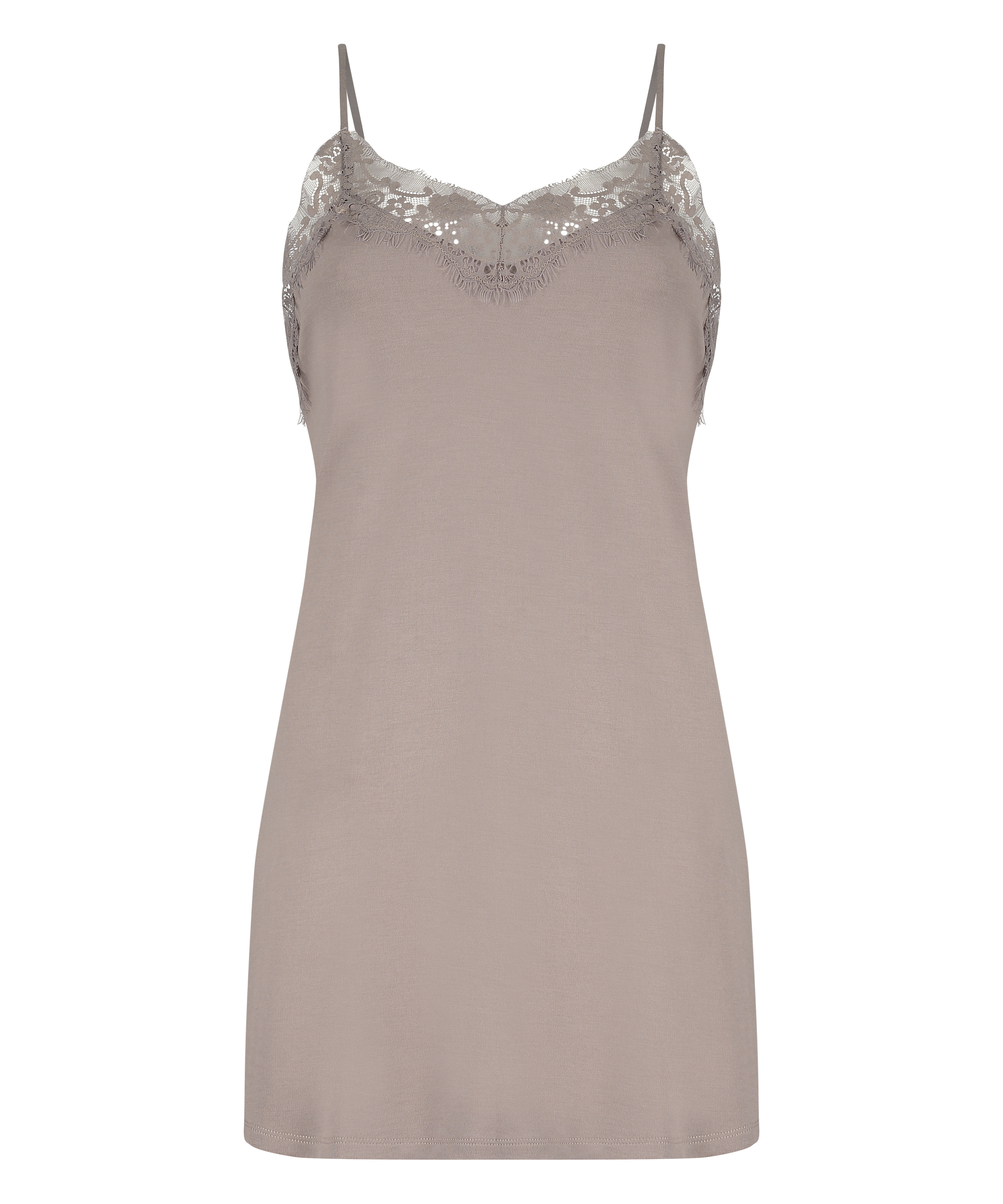 Robe en dentelle et modal, marron, main