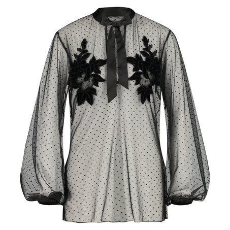 Tunique en maille à pois, Noir