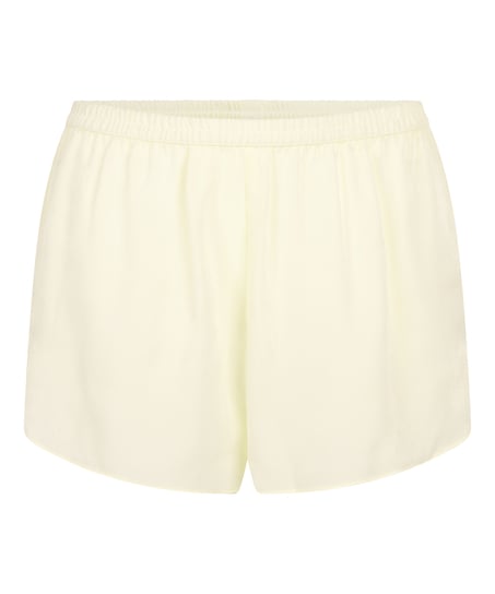 Short en satin Minimal, Jaune