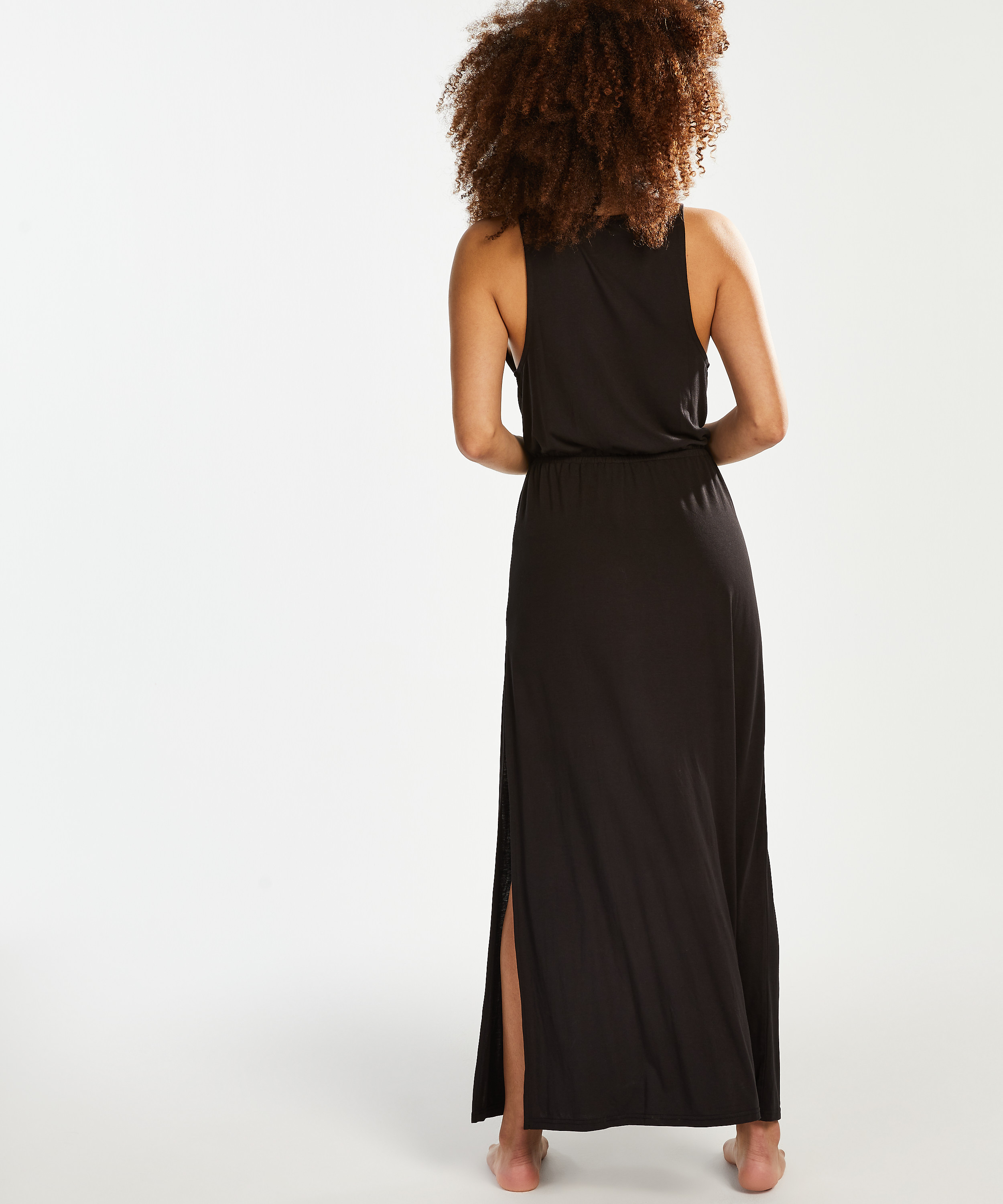 Robe de plage en jersey, Noir, main