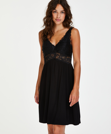 Nuisette Modal Lace, Noir