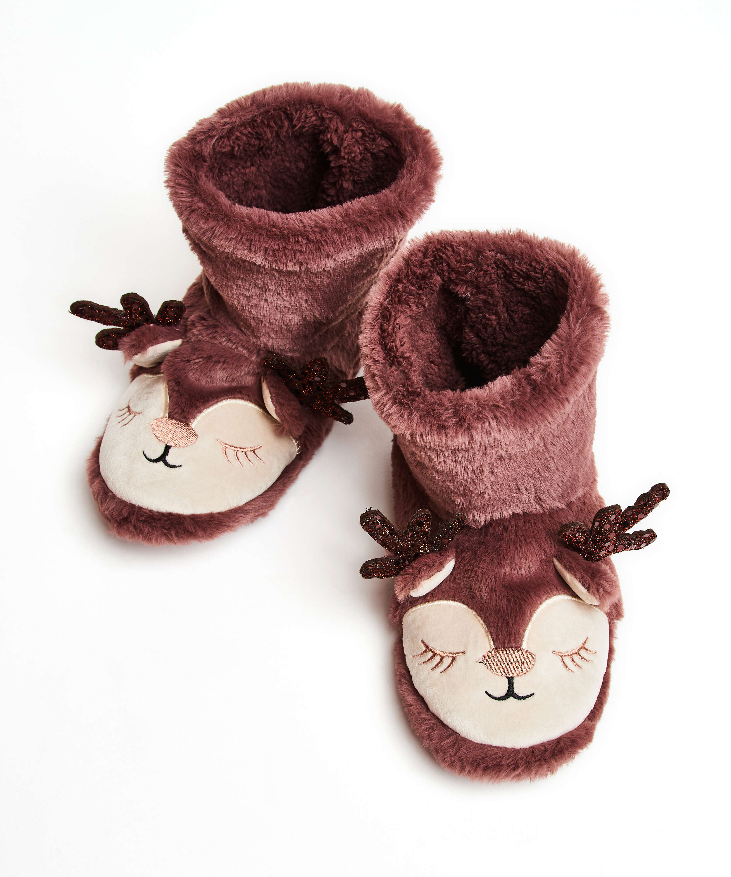 Pantoufles Renne, Rose, main