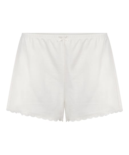 Short Pointelle, Blanc