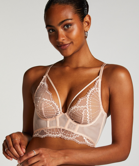 Soutien-gorge à armatures préformé longline Jade, Rose