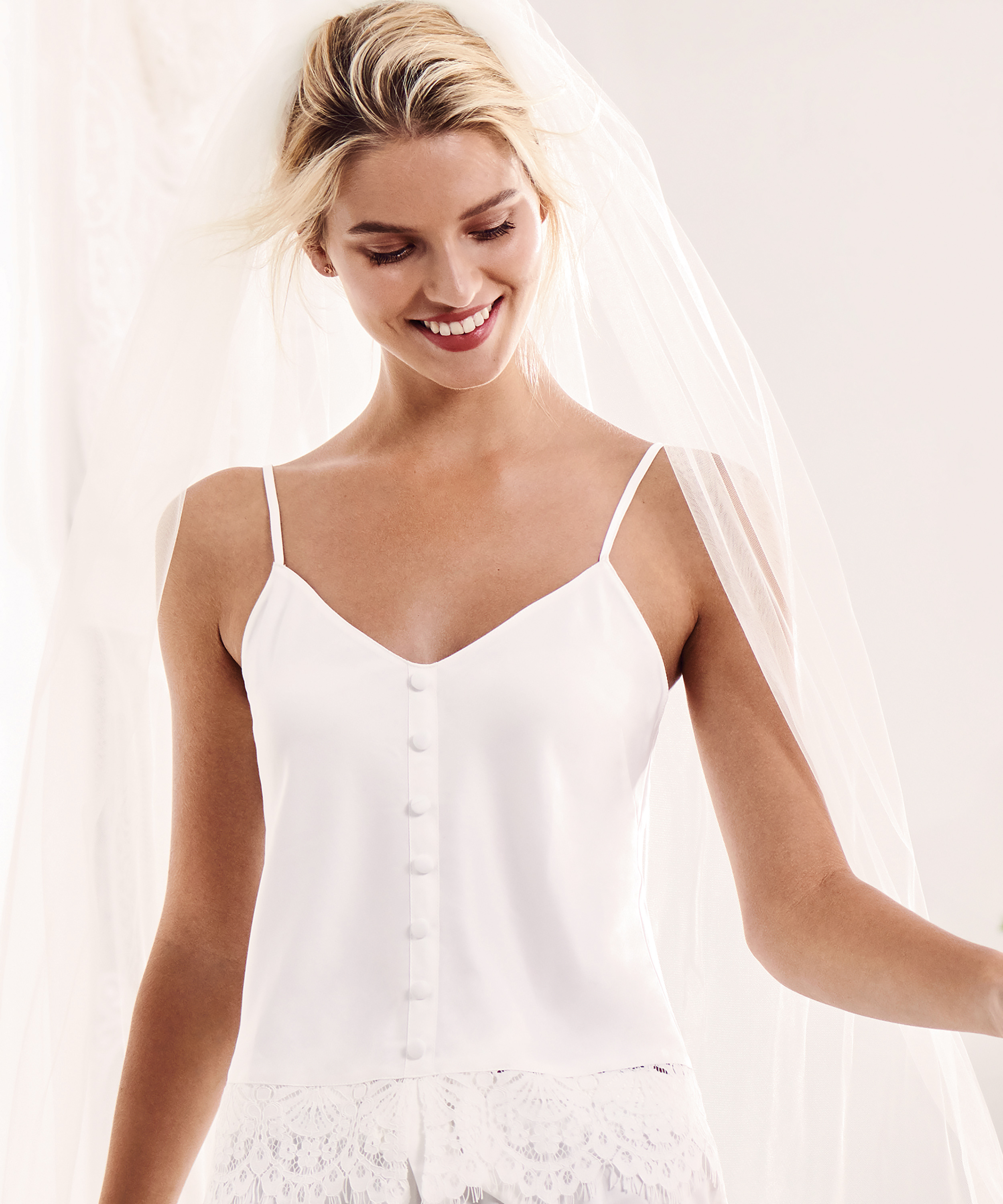 Top satin Bridal, Blanc, main