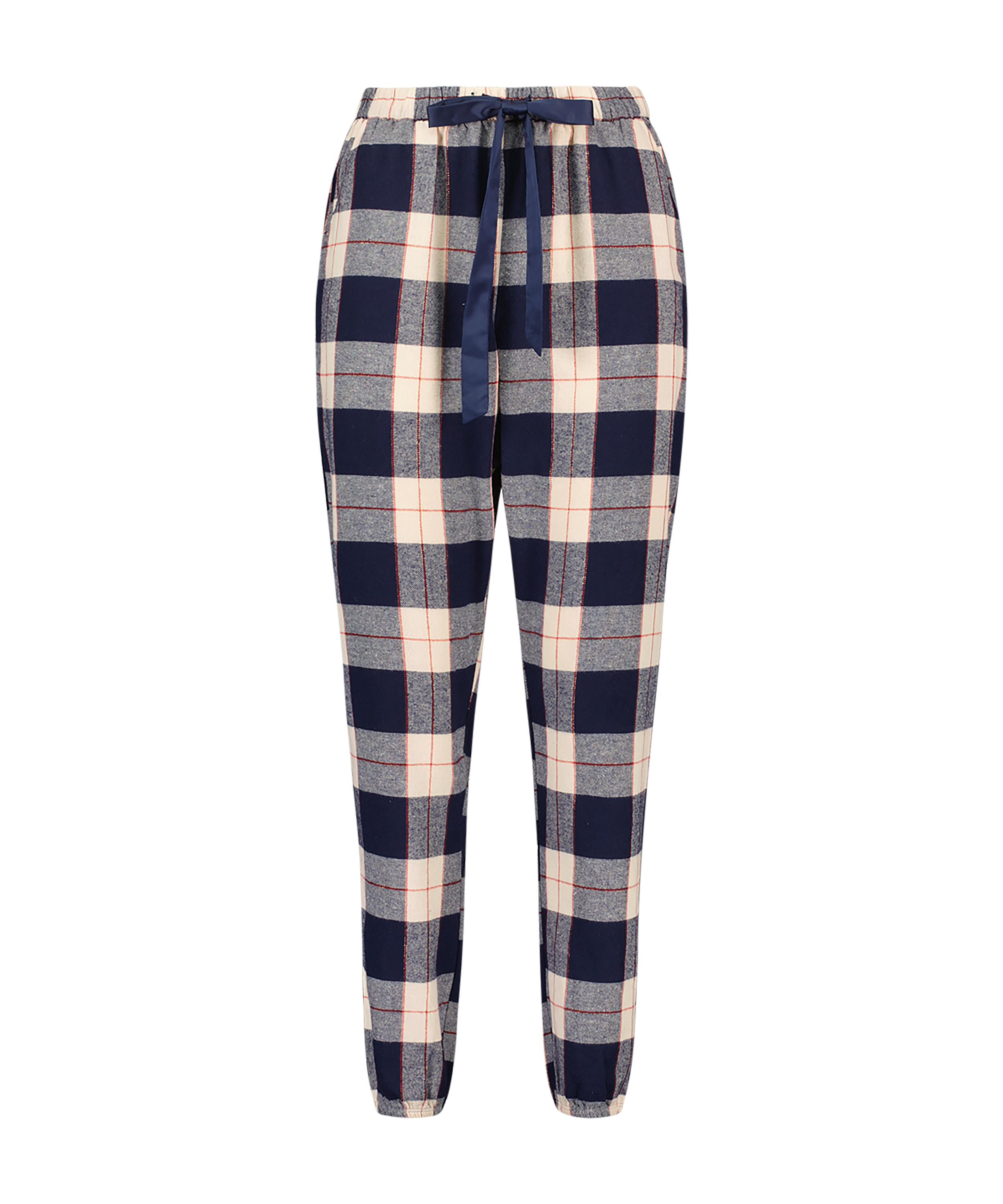 Pantalon de pyjama Twill Check Cuff, Bleu, main