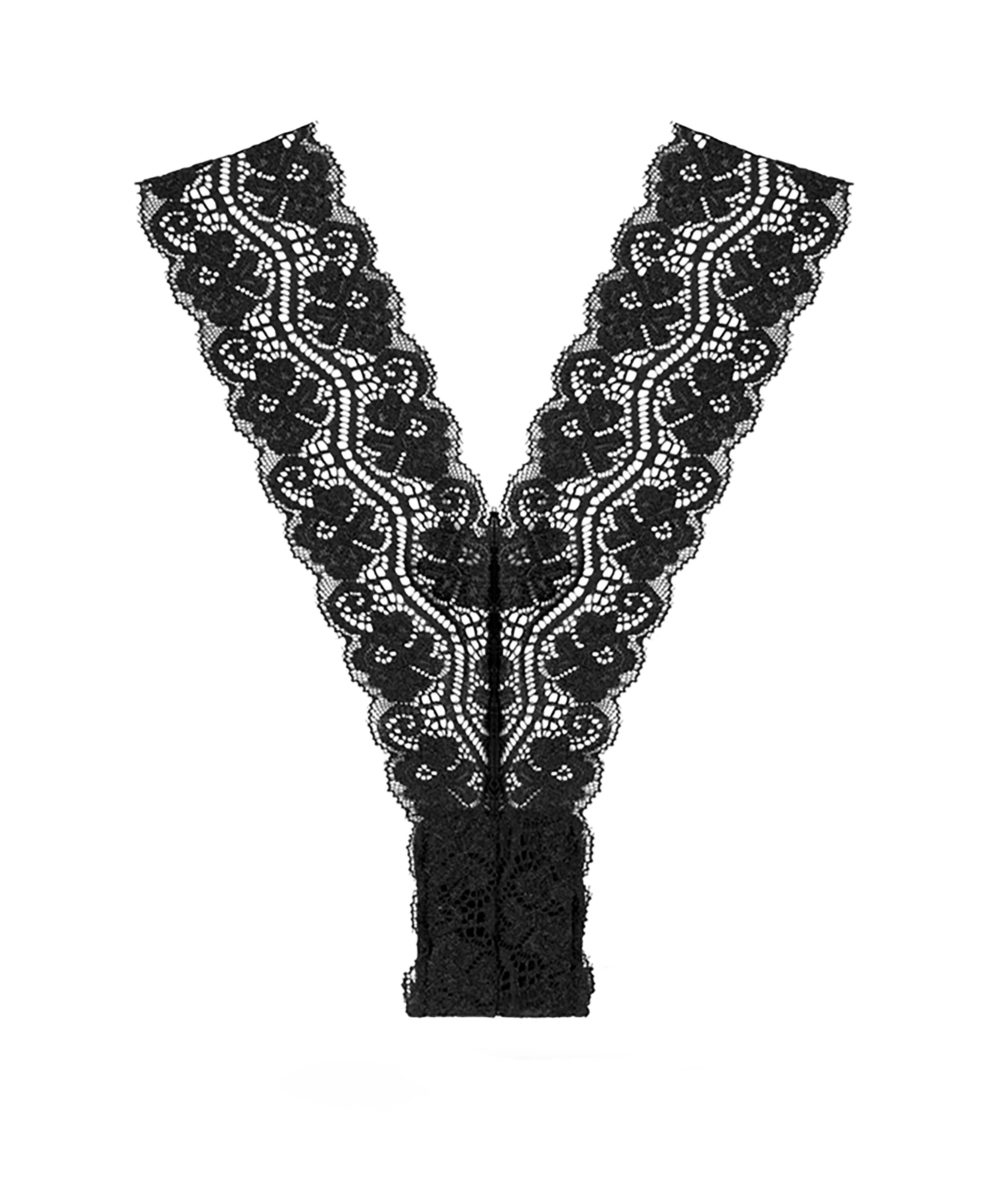 String en dentelle Vibrant T&eacute;l&eacute;command&eacute;, Noir