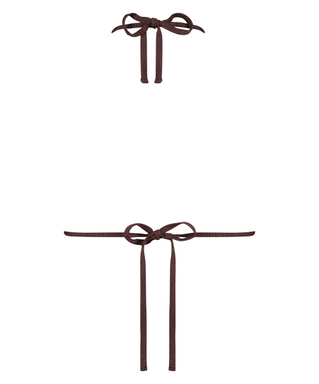 Haut de bikini triangle Scallop Lurex, Marron