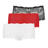 3 paires de boxers Rosie, Rouge