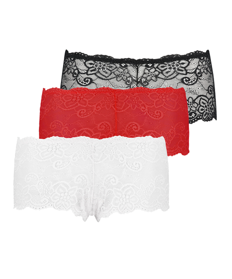 3 paires de boxers Rosie, Rouge