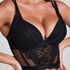 Soutien-gorge à armatures préformé push-up et longline Coco, Noir