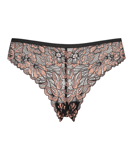 Slip brésilien échancré Ivy, Noir