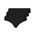 Slip brésilien Invisible coton, Noir