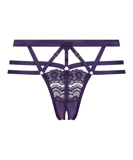 Slip brésilien ouvert taille haute Mitzy, Violet
