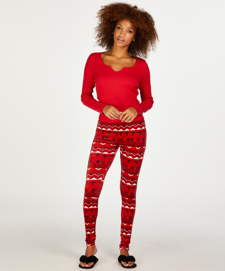 Legging Velours, Rouge