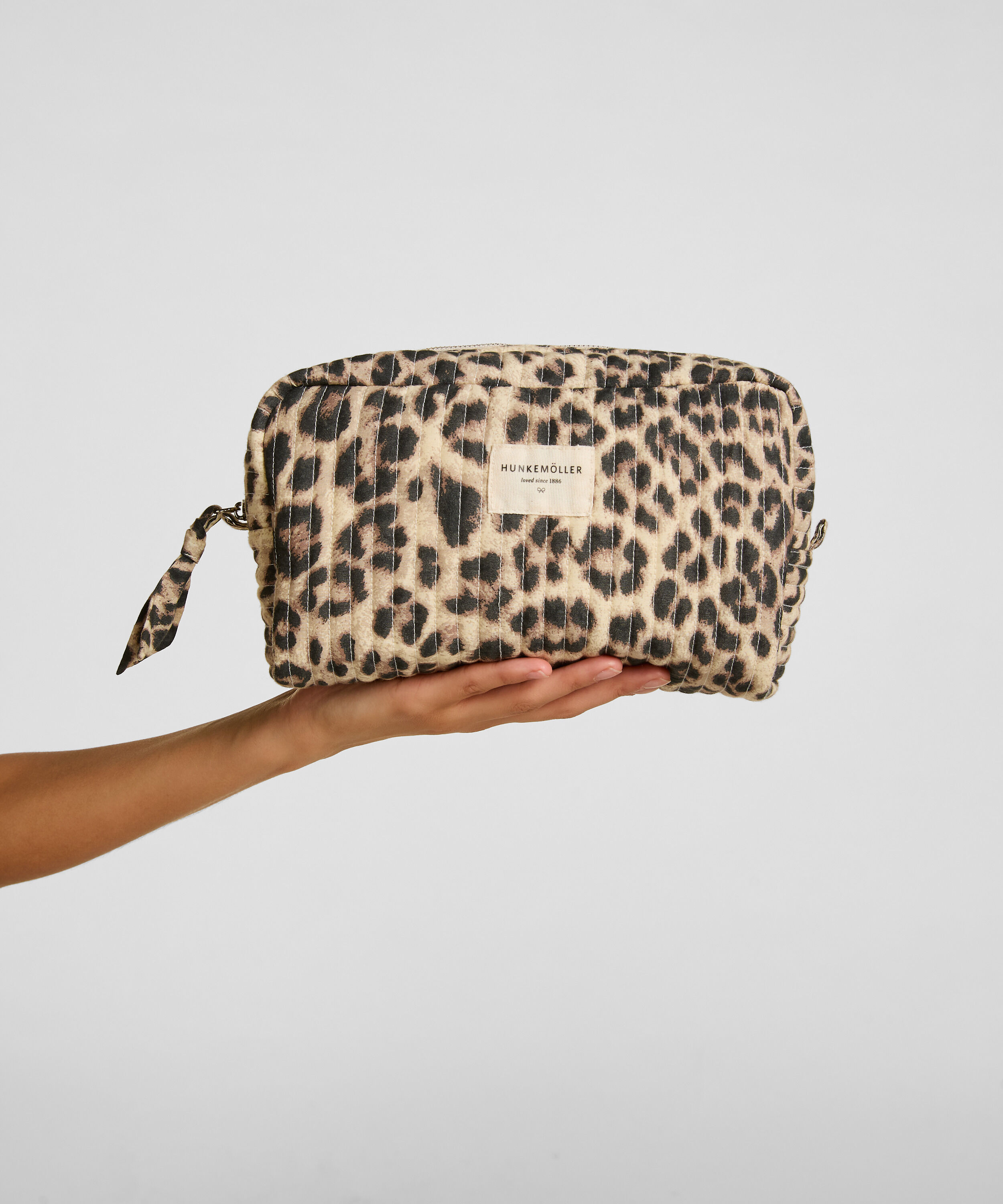 Trousse de Maquillage Grande Léopard, Blanc