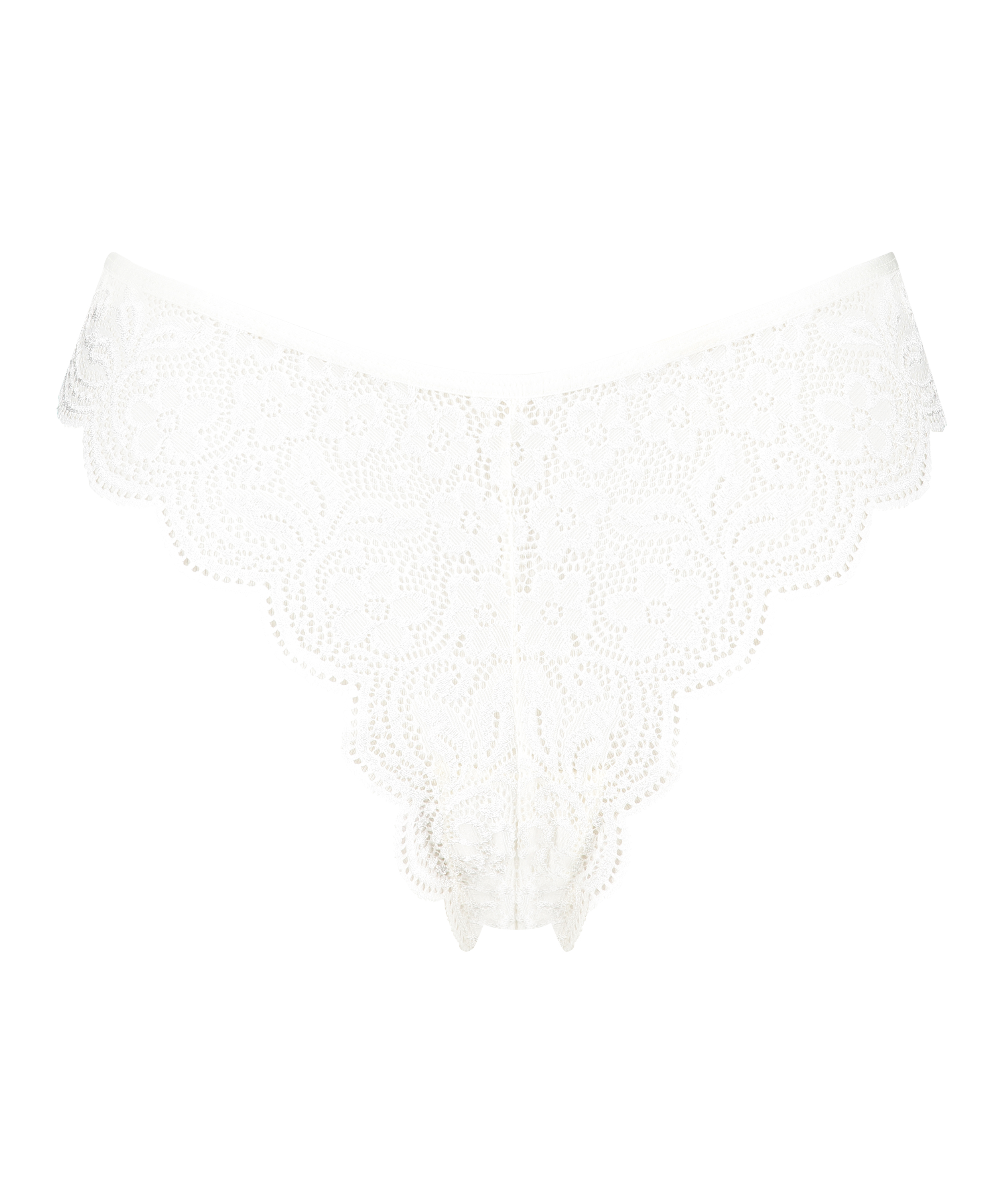 High leg Brazilian, Blanc, main