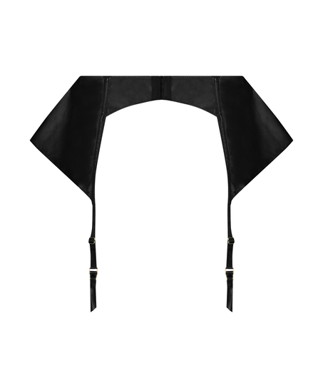 Porte-jarretelles Private aspect cuir, Noir