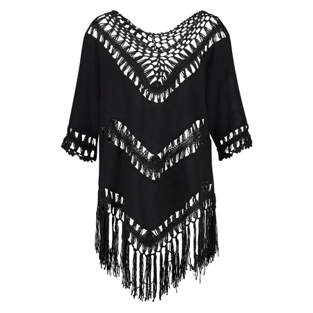 Tunique Fringe, Noir