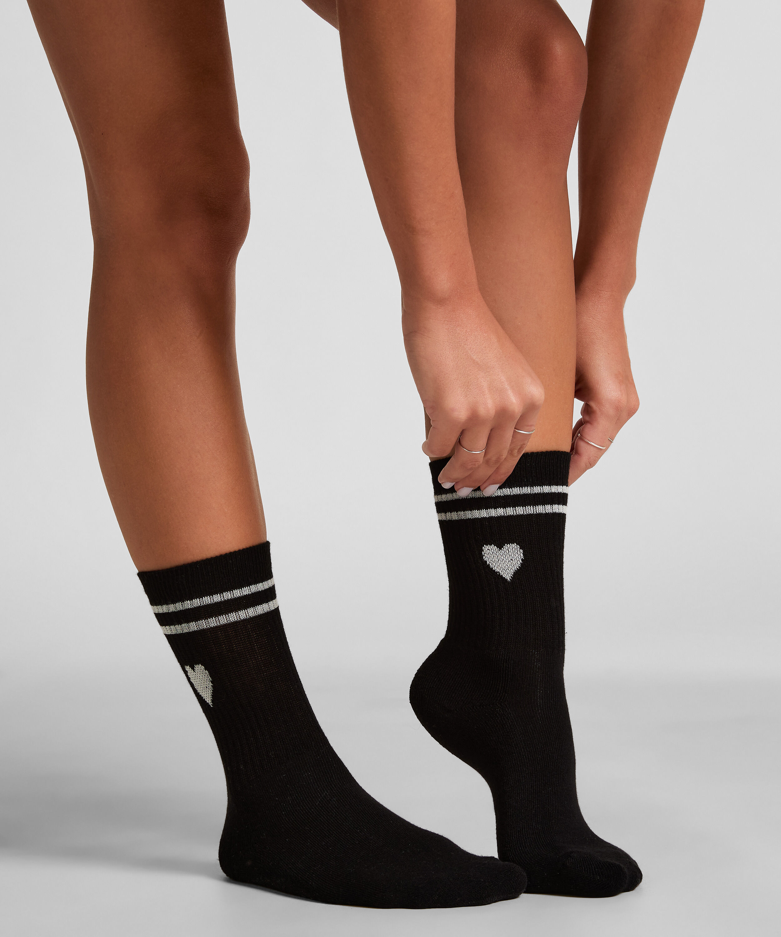 Chaussettes courtes en coton, Noir