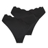 Lot de 2 bas de bikini Scallop, Noir