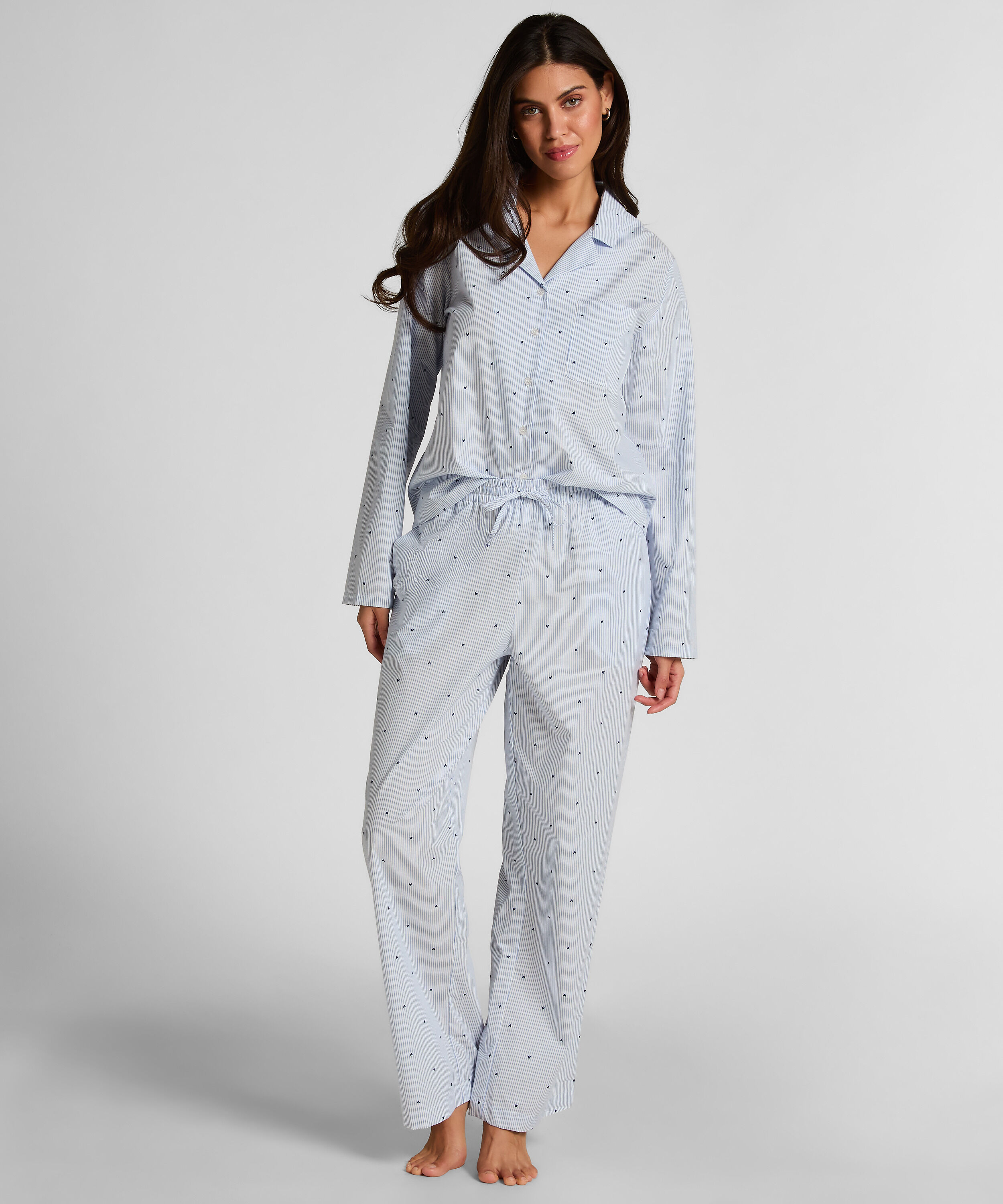 Pantalon Cotton Stripe Heart, Bleu Pantalon Cotton Stripe Heart, Bleu