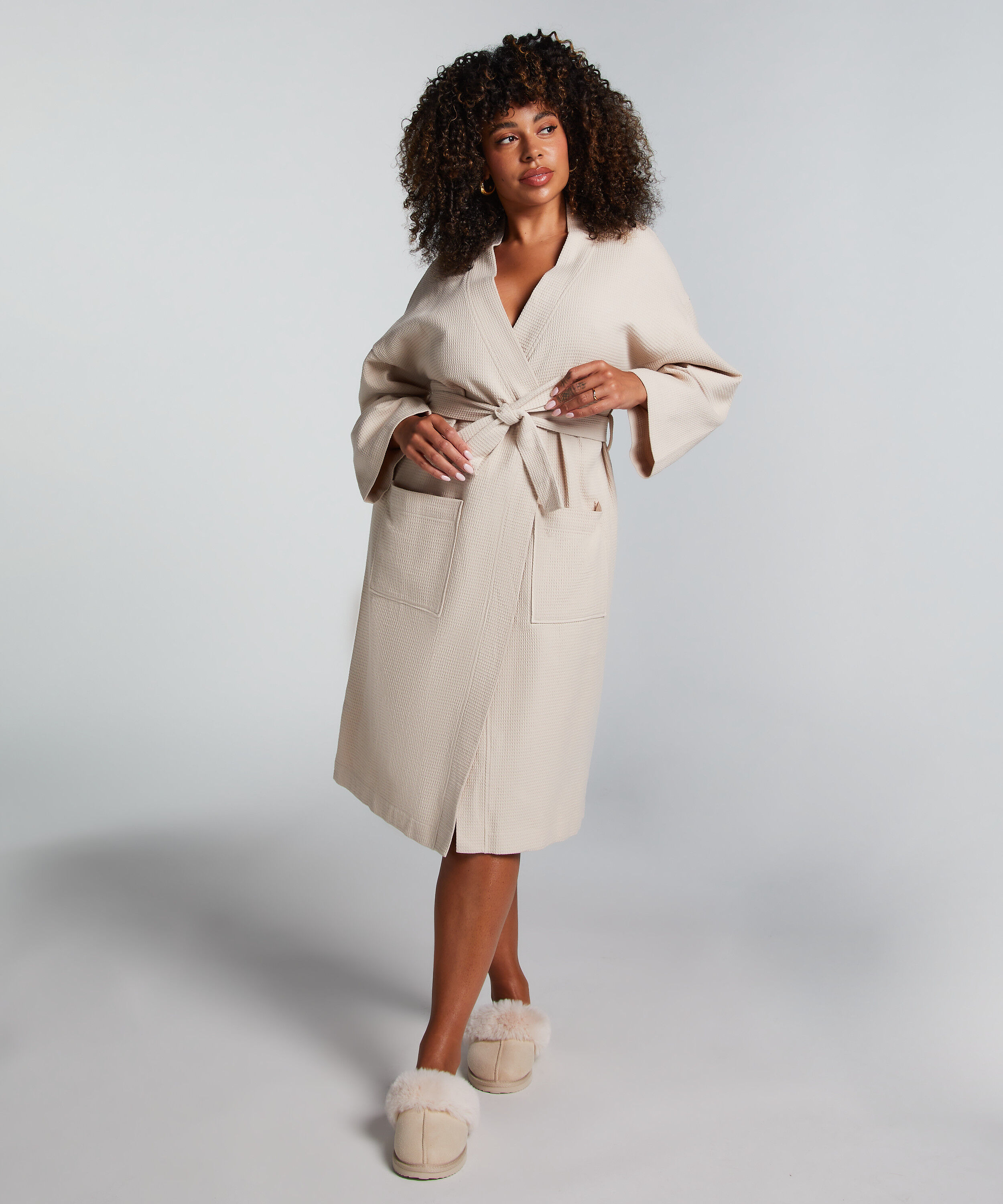 Peignoir Waffle, Beige Peignoir Waffle, Beige