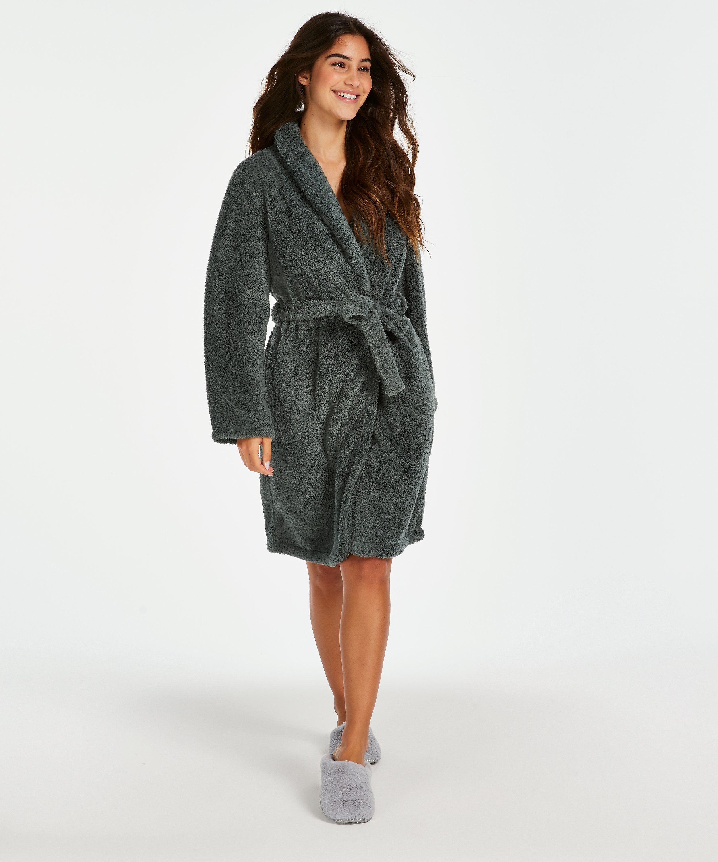 Peignoir Fleece, Vert, main