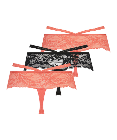 Lot de 3 strings Francesca, Orange