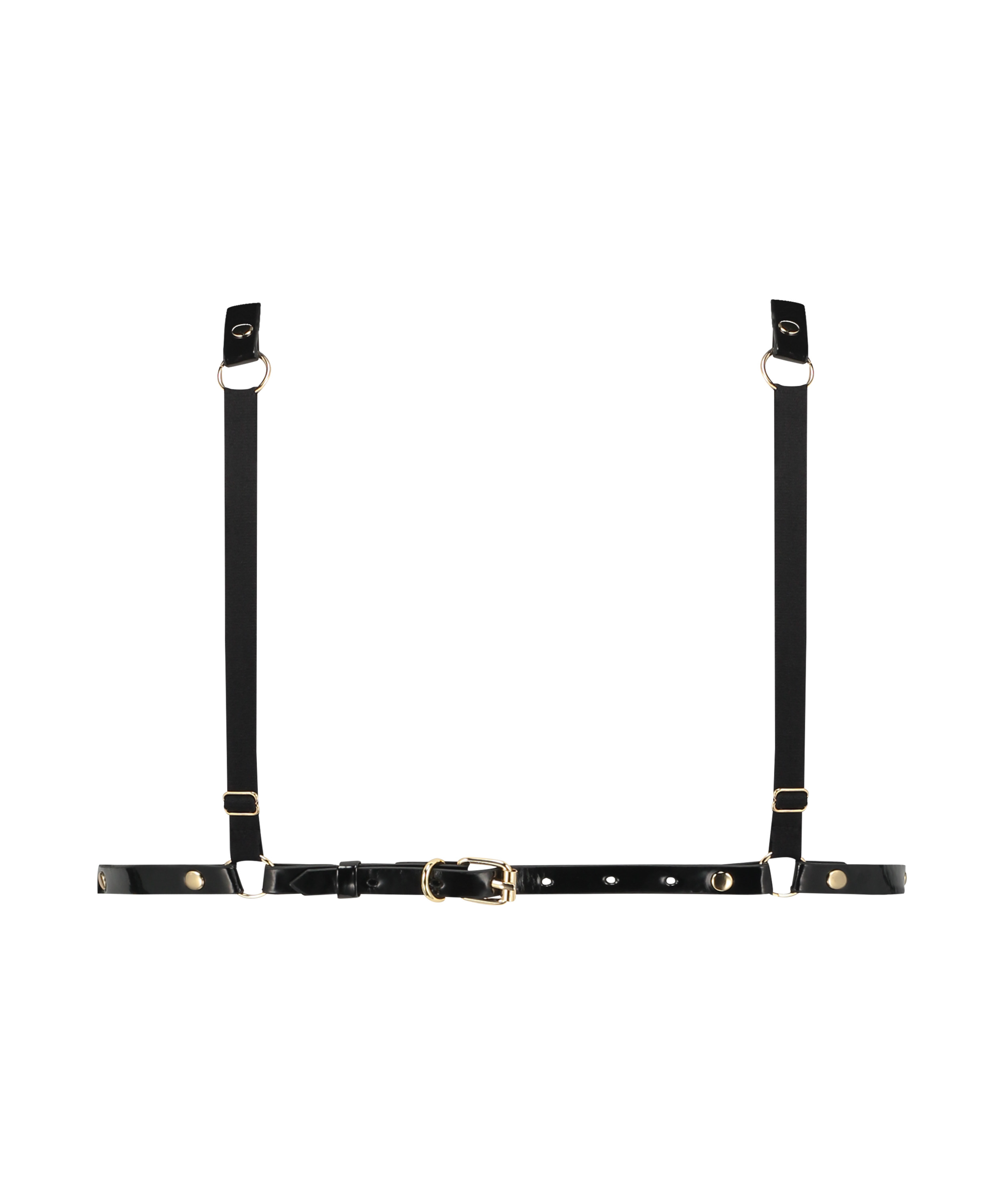 Brassière en faux cuir, Noir, main