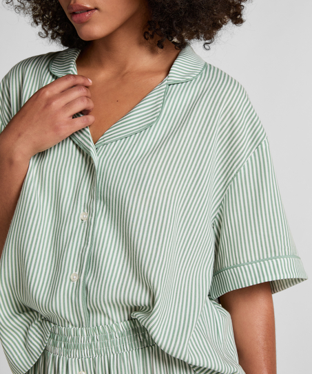 Veste tissée à manches courtes, Vert