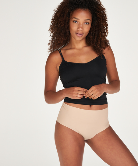 Slip brésilien taille haute Invisible, Beige