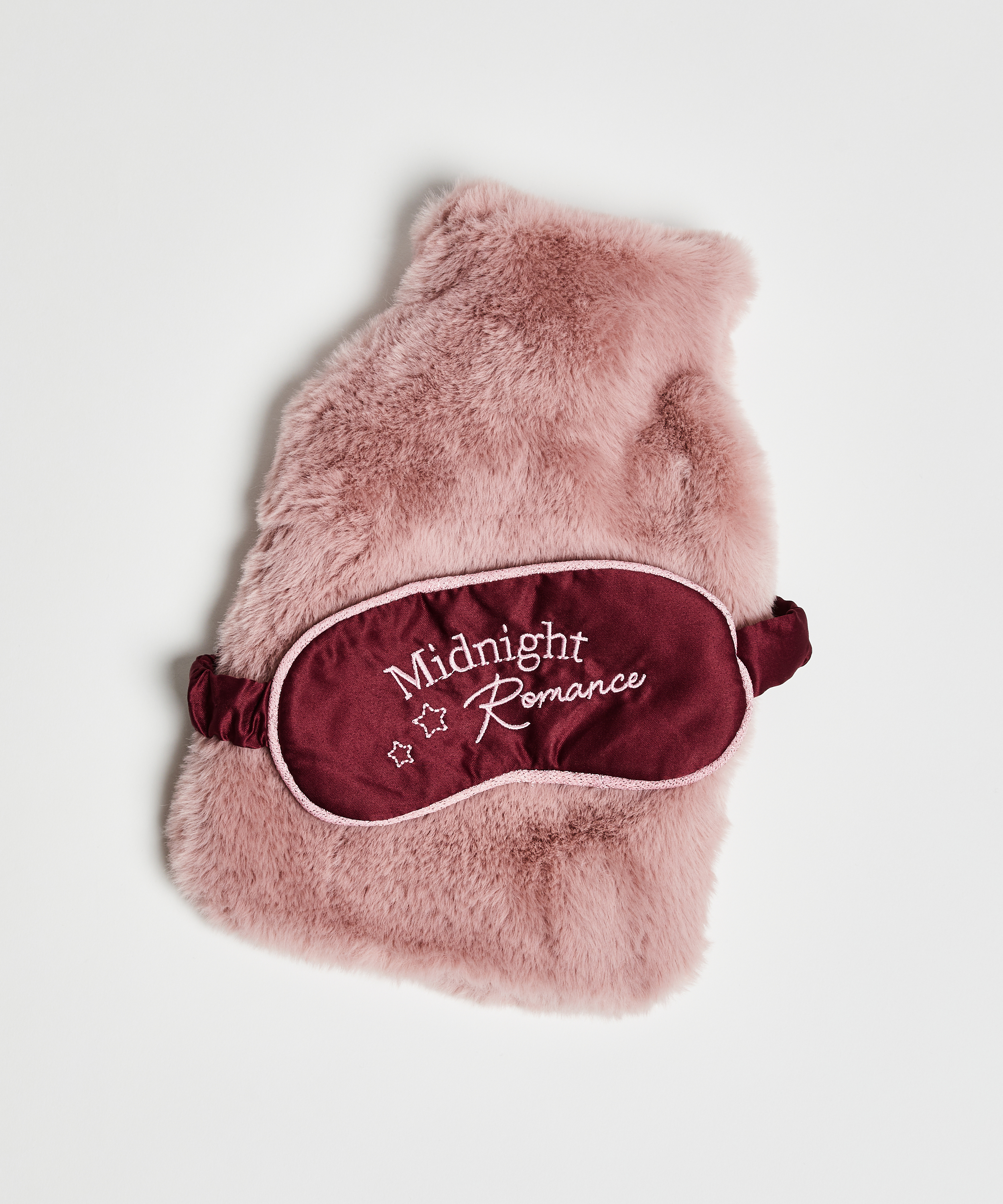 Bouillotte et masque pour les yeux, Rose, main