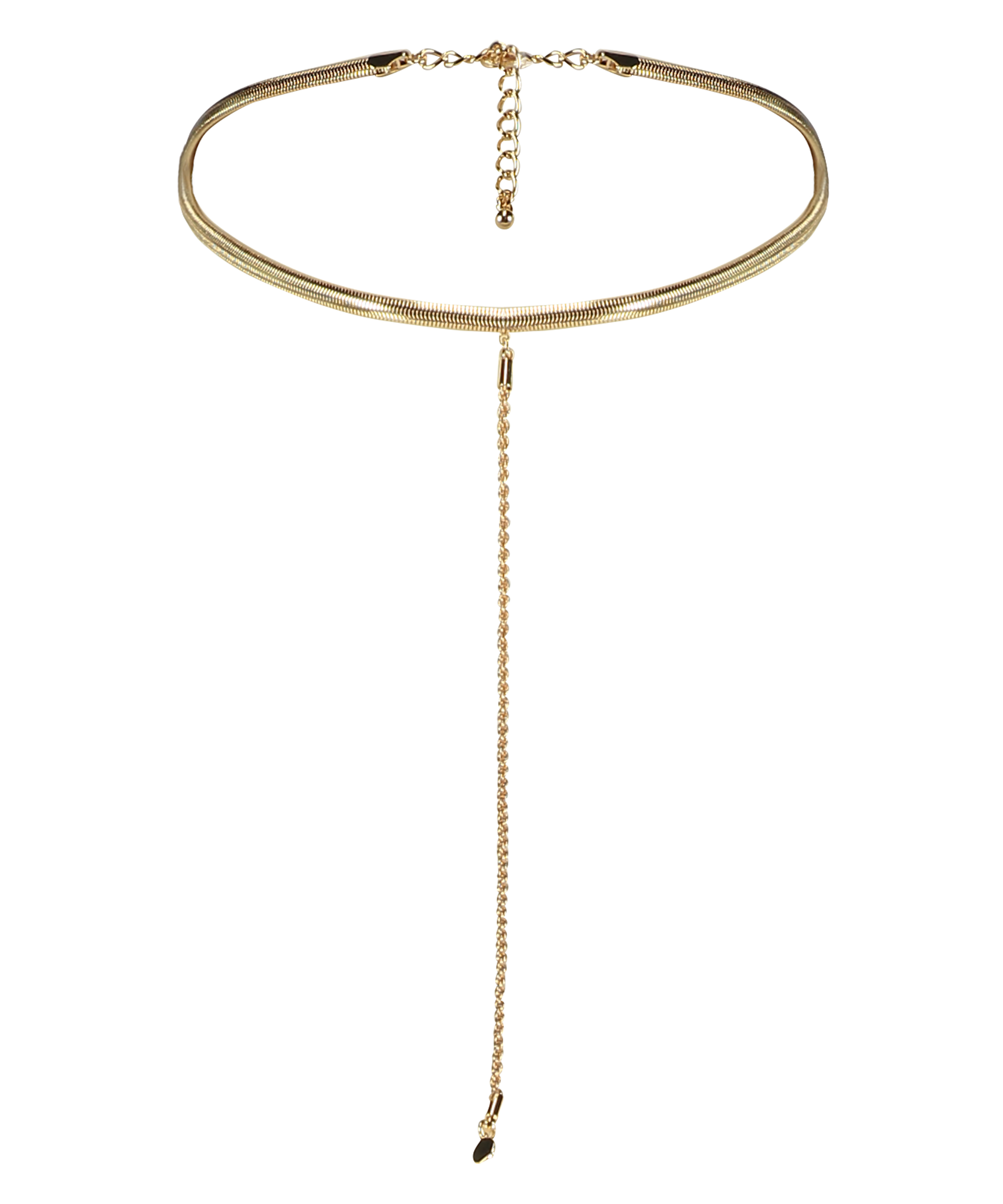 Tour de cou en chaîne, Jaune, main