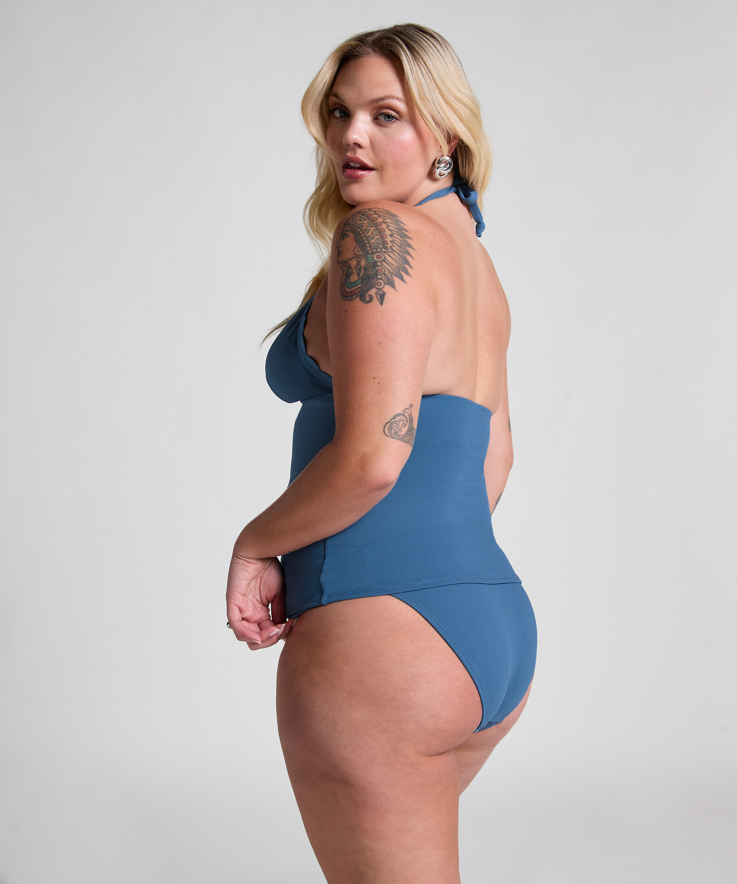 Slip de Bikini Rio Scallop, Bleu, main