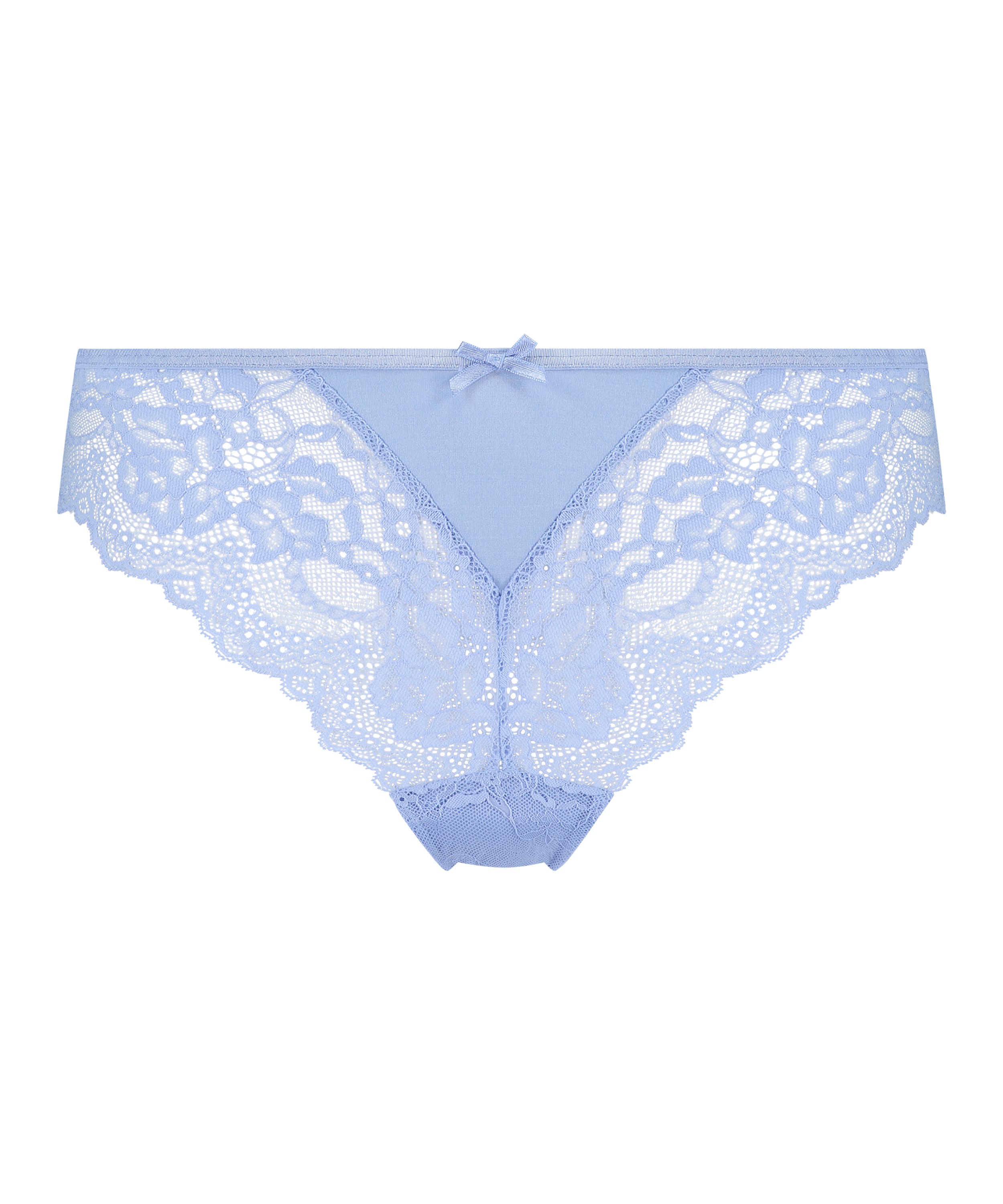 Slip brésilien jambes hautes Dora, Bleu, main