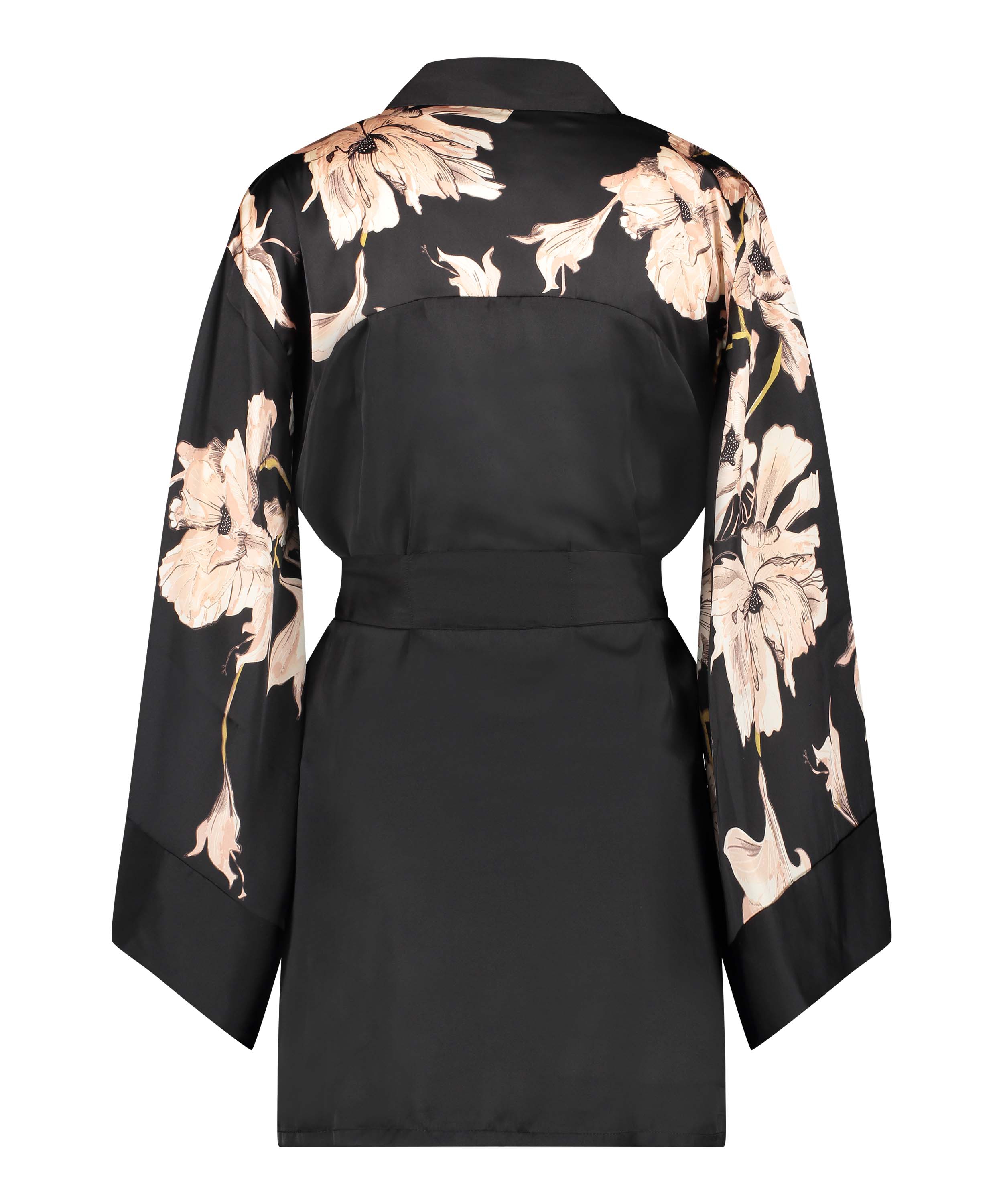Kimono Satin Bloom, Noir, main