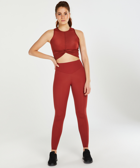 HKMX Sport cropped tank top Twisted Rib, Rouge