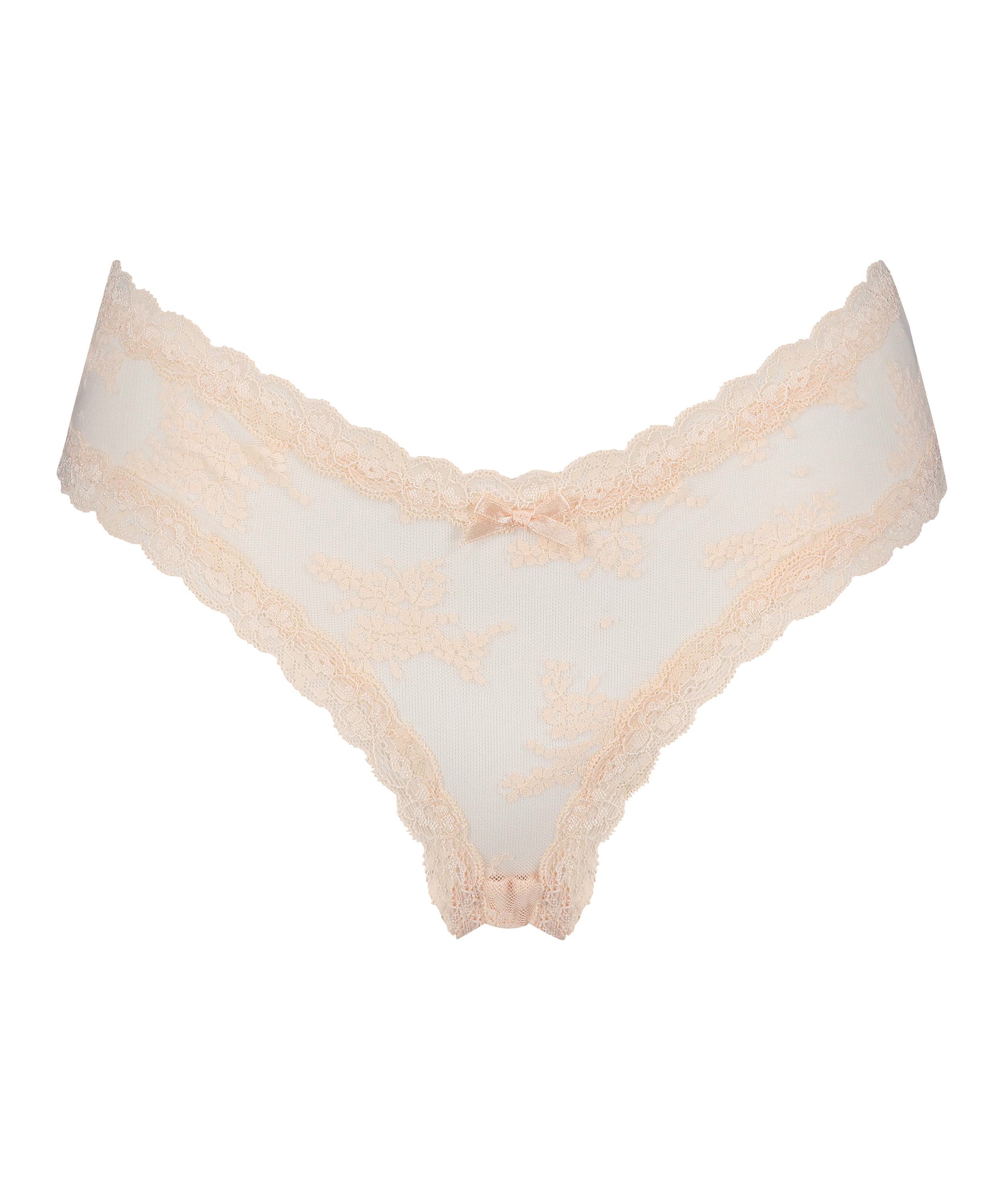 Slip brésilien V-shape mesh, Rose, main