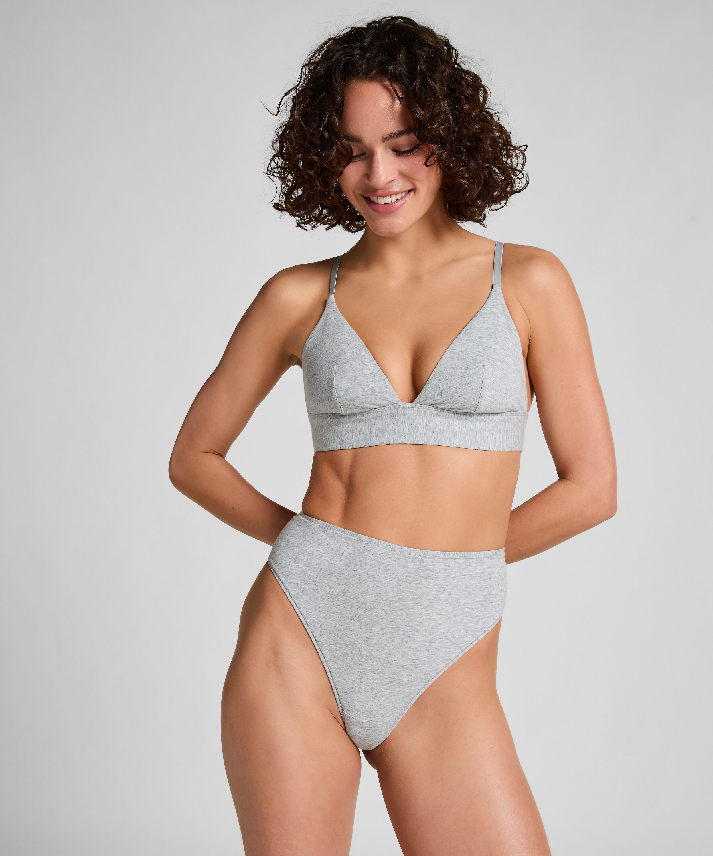 String en coton, Gris String en coton, Gris